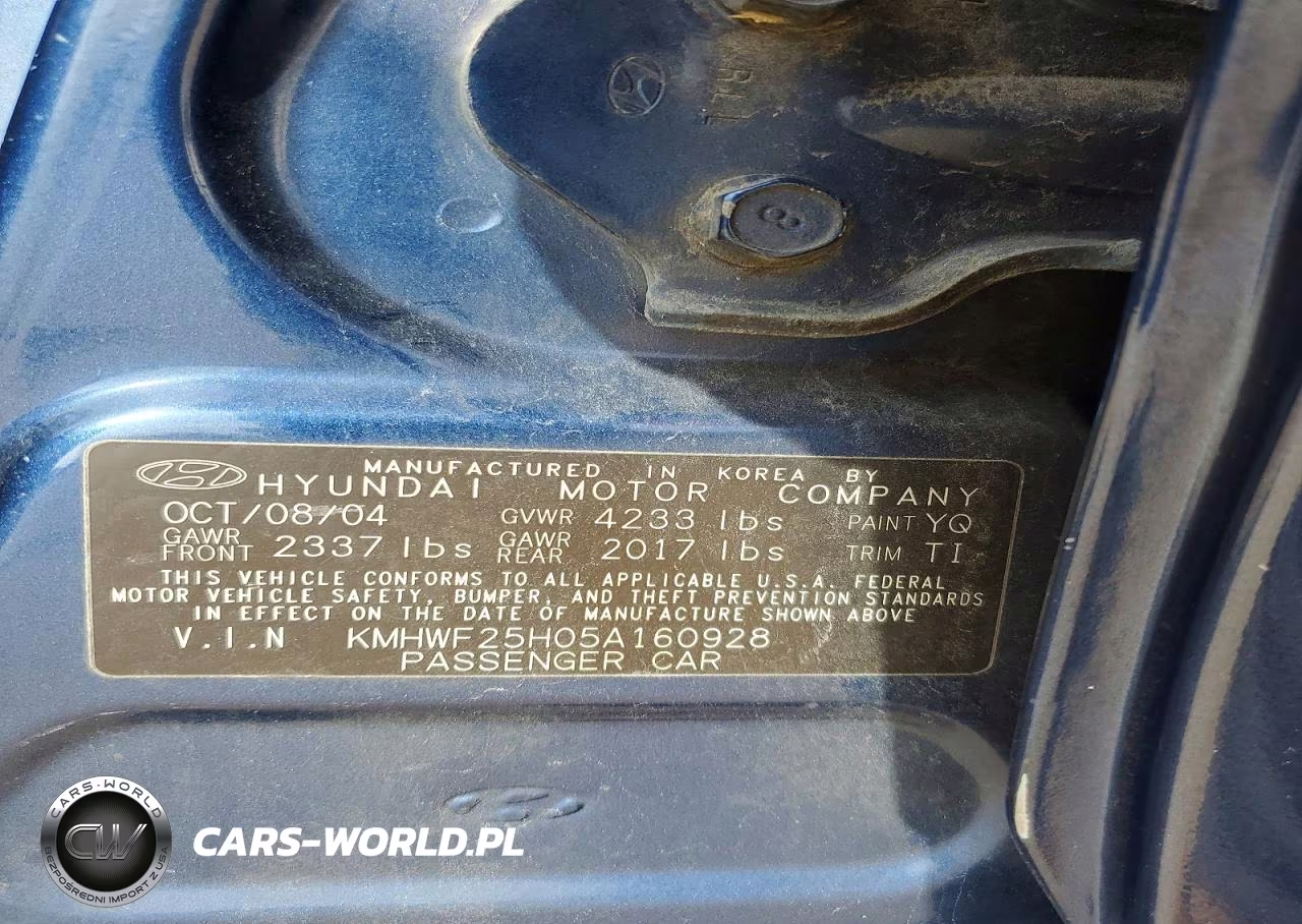 2005 Hyundai Sonata Gl VIN:KMHWF25H05A160928 - 12