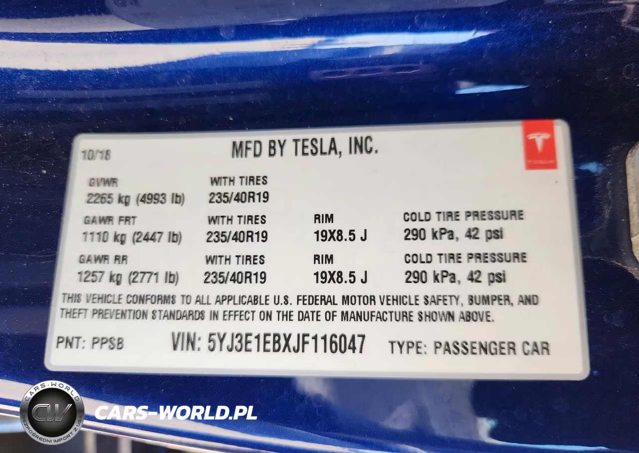 2018 Tesla Model 3 VIN:5YJ3E1EBXJF116047 - 12