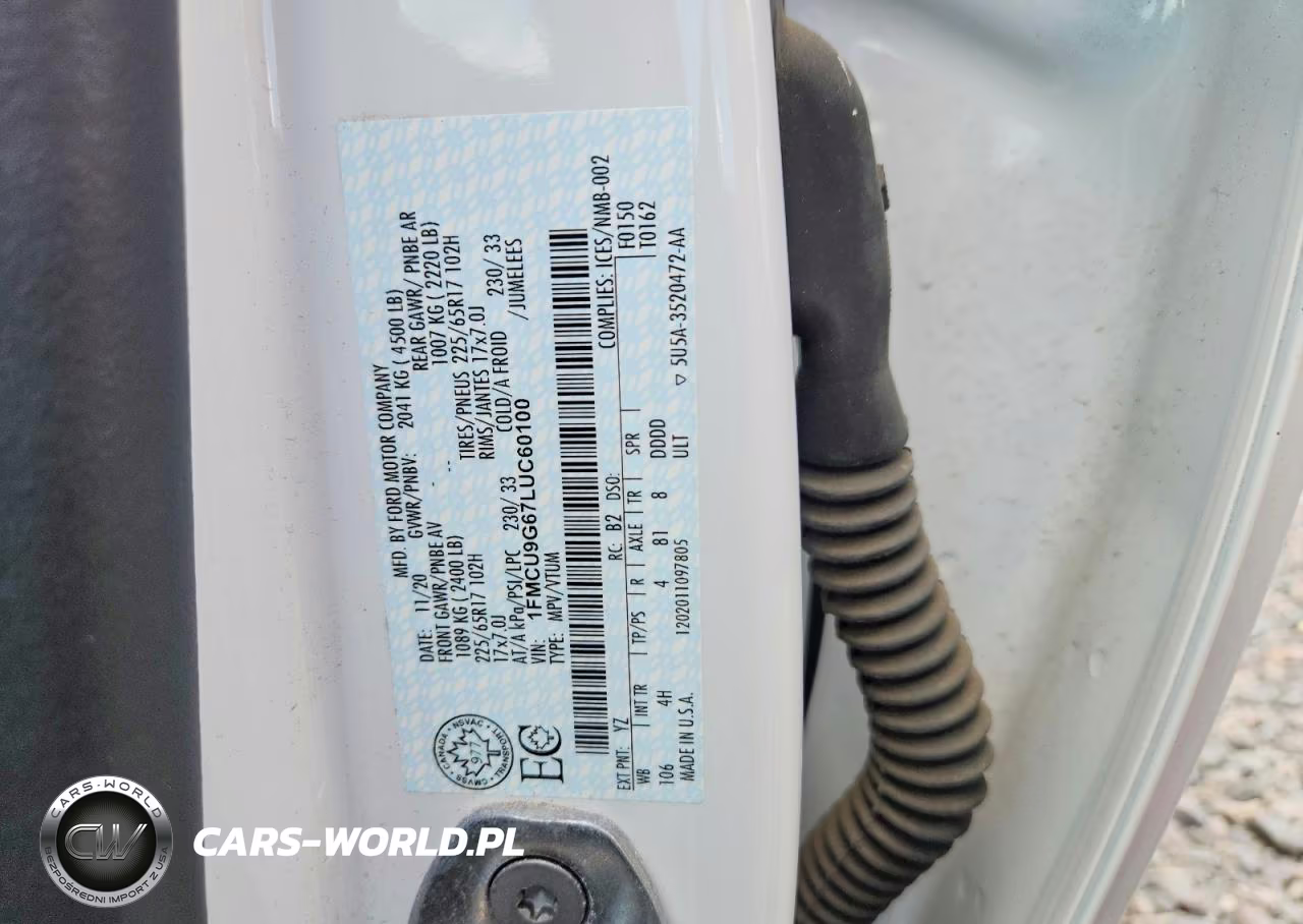 2020 Ford Escape Se VIN:1FMCU9G67LUC60100 - 12