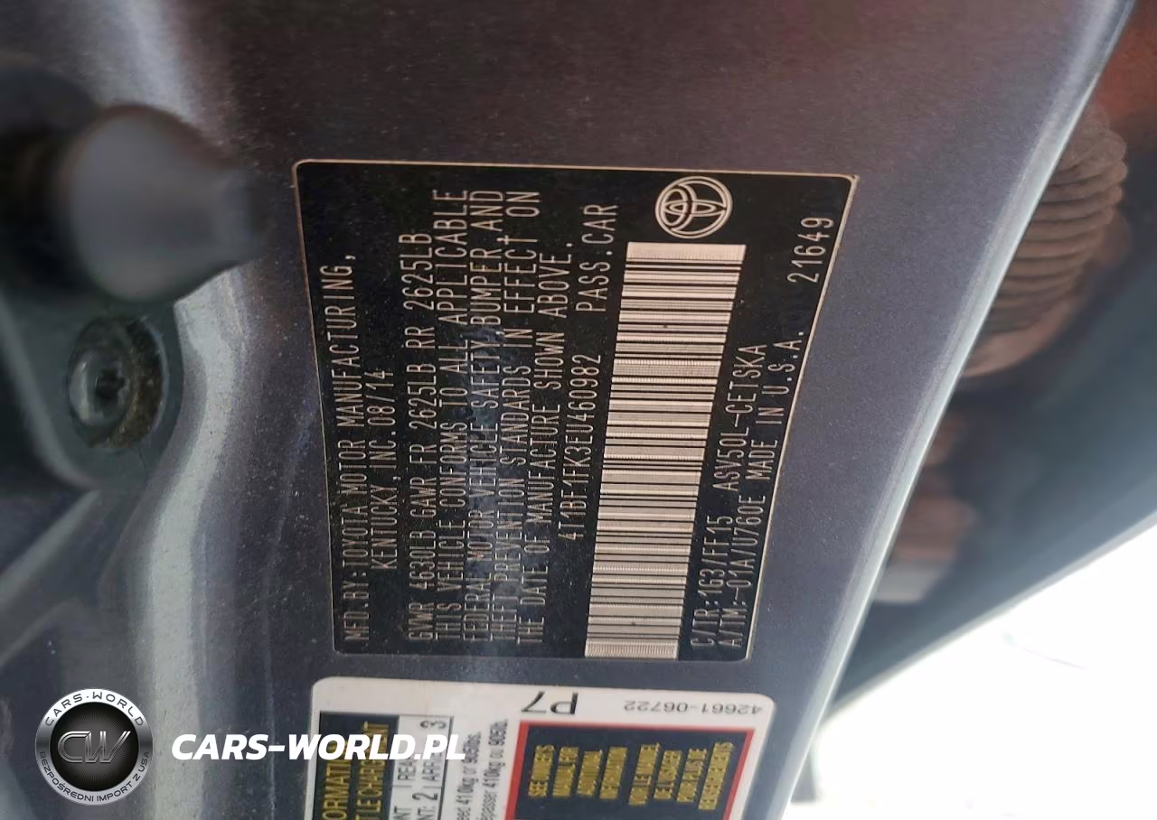 2014 Toyota Camry Se VIN:4T1BF1FK3EU460982 - 12