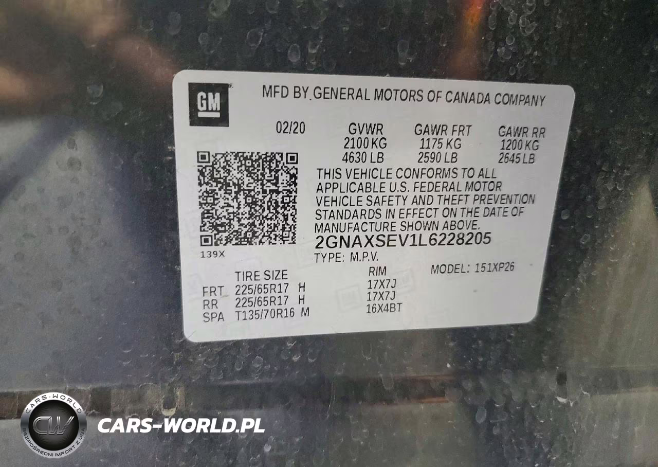 2020 Chevrolet Equinox Ls VIN:2GNAXSEV1L6228205 - 13