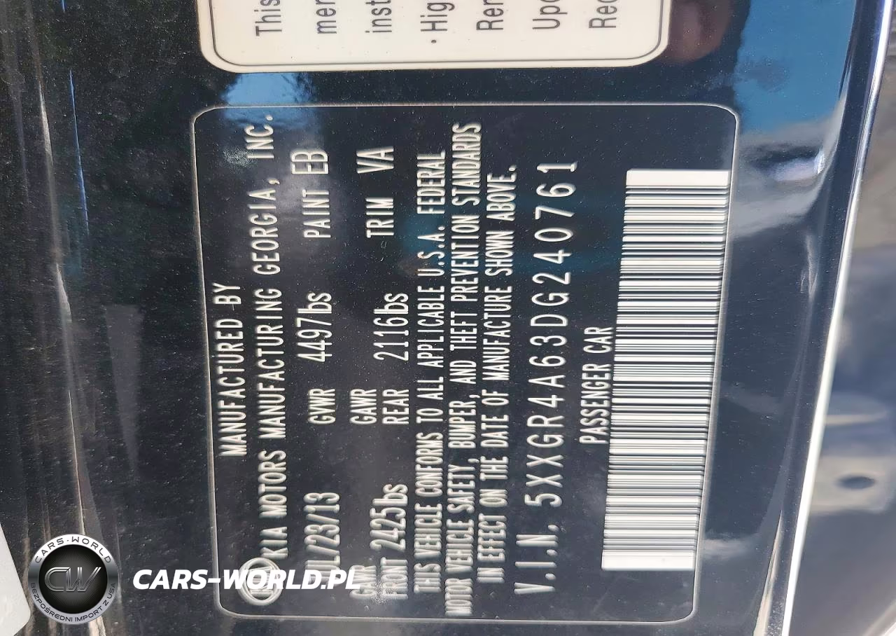2013 Kia Optima Sx VIN:5XXGR4A63DG240761 - 12