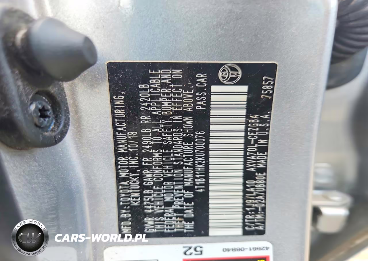 2019 Toyota Camry Xle VIN:4T1B11HK2KU700076 - 13
