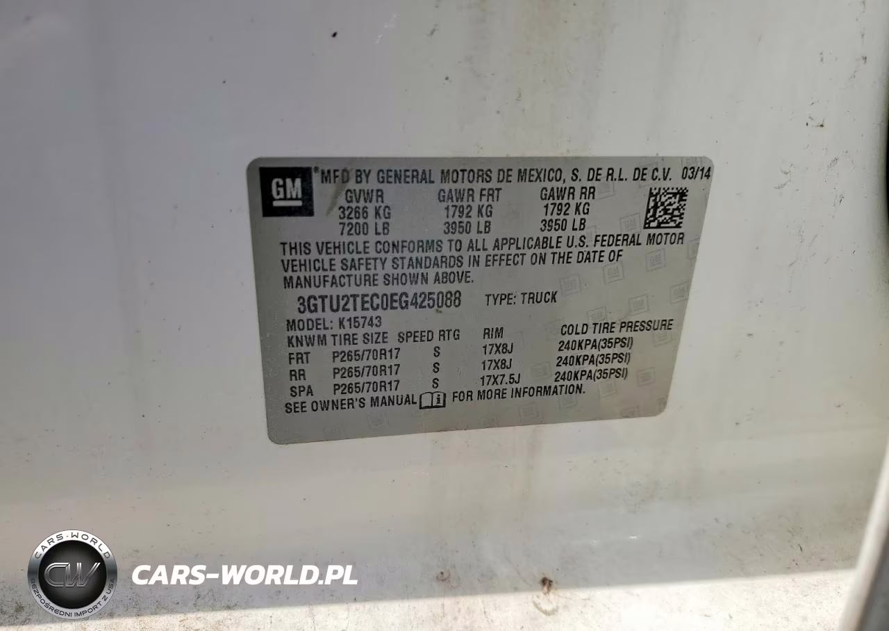 2014 GMC Sierra K1500 VIN:3GTU2TEC0EG425088 - 12