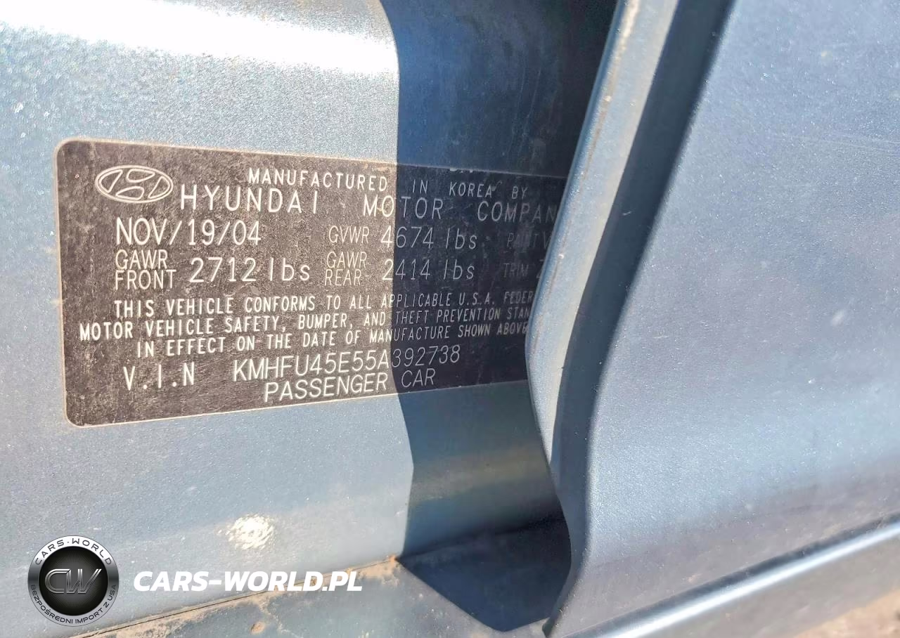 2005 Hyundai Xg 350 VIN:KMHFU45E55A392738 - 12