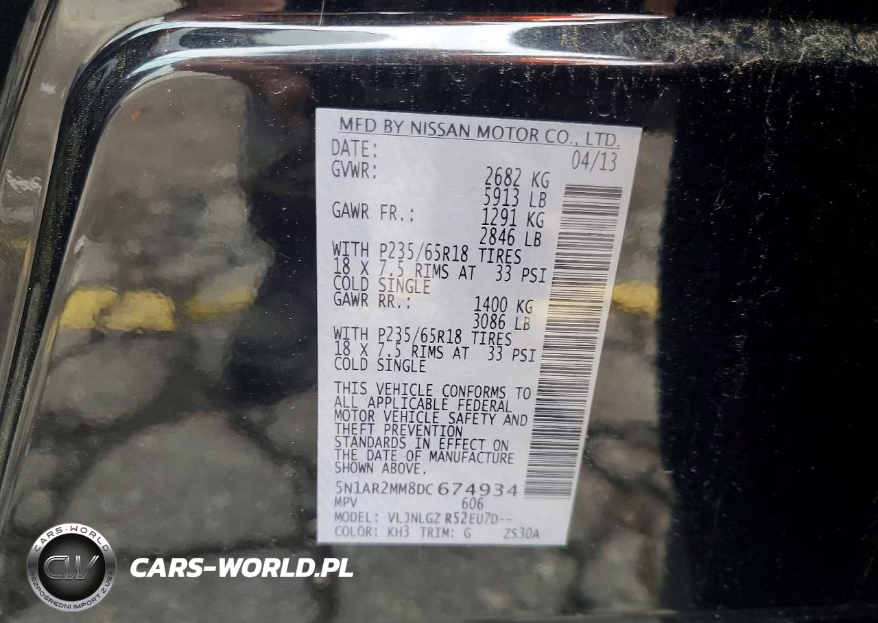 2013 Nissan Pathfinder S-Sv-Sl-Platinum VIN:5N1AR2MM8DC674934 - 13