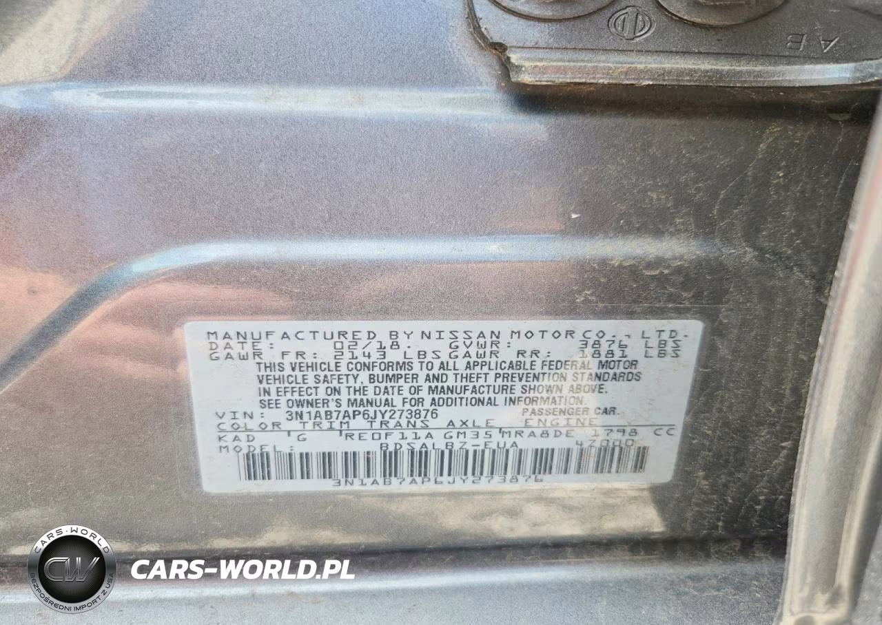 2018 Nissan Sentra S VIN:3N1AB7AP6JY273876 - 13
