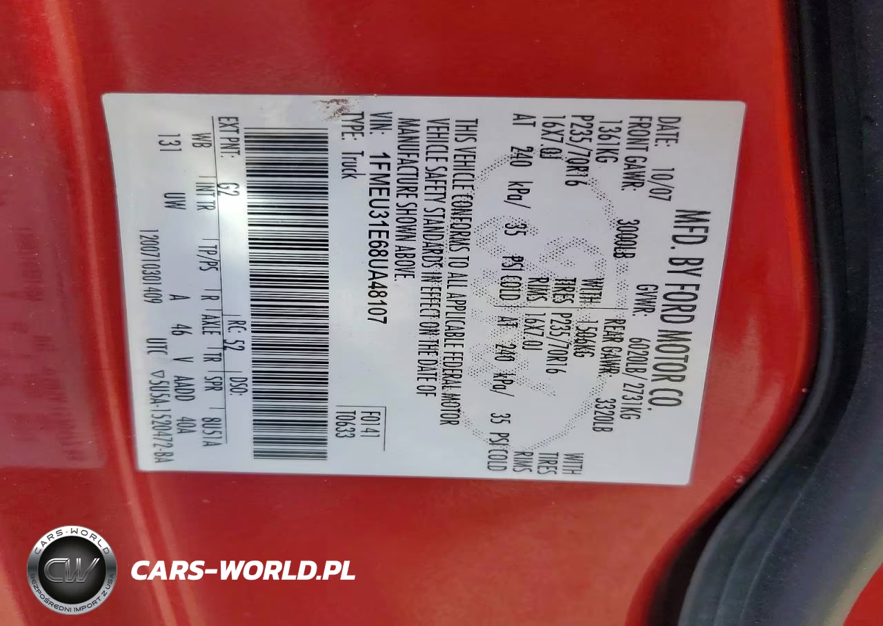 2008 Ford Expsprtrac VIN:1FMEU31E68UA48107 - 12