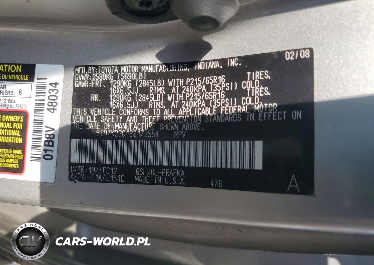 2008 Toyota Sienna Le 8-Passenger VIN:5TDZK23C18S173554 - 13