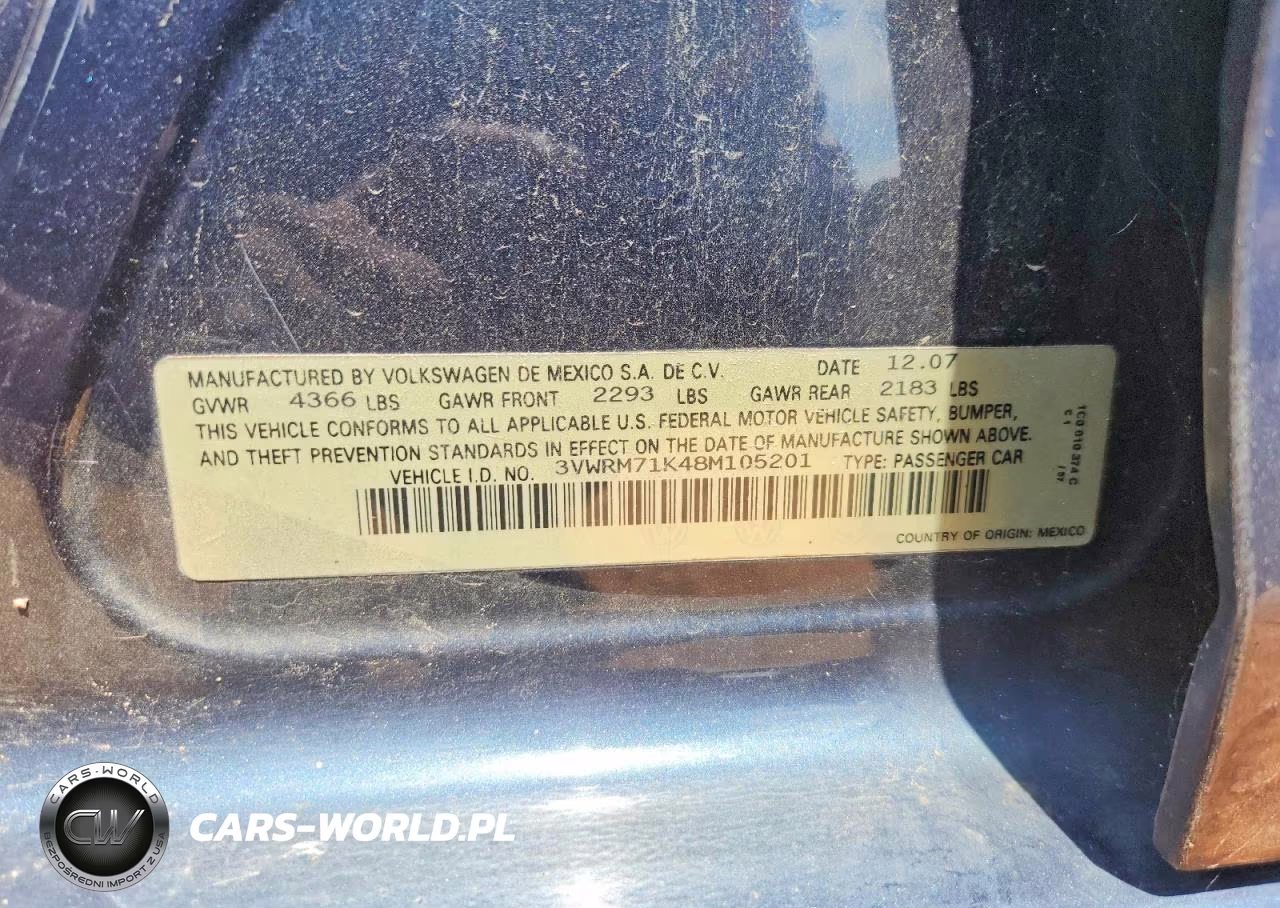 2008 Volkswagen Jetta Se VIN:3VWRM71K48M105201 - 12
