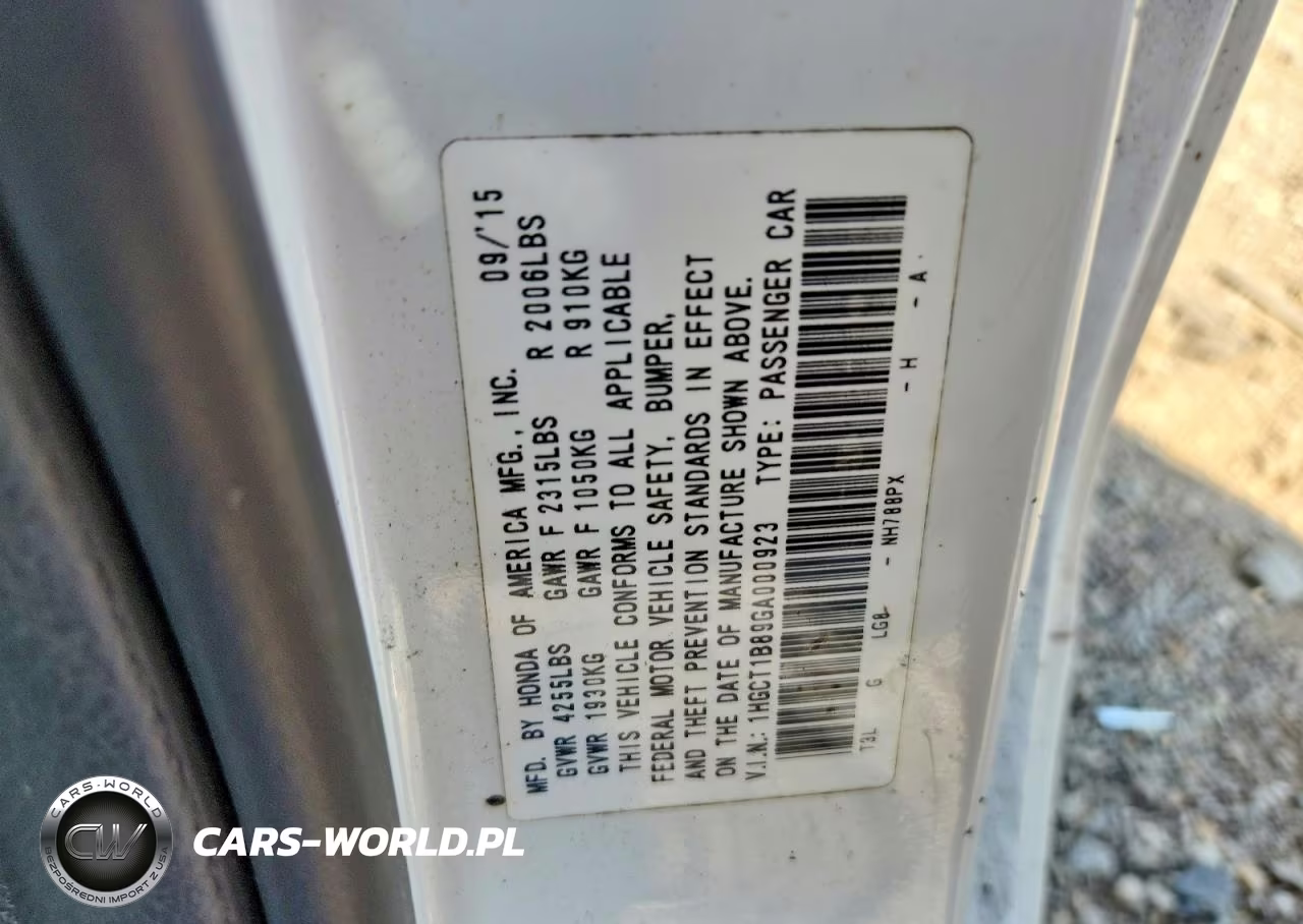 2016 Honda Accord Exl VIN:1HGCT1B89GA000923 - 12