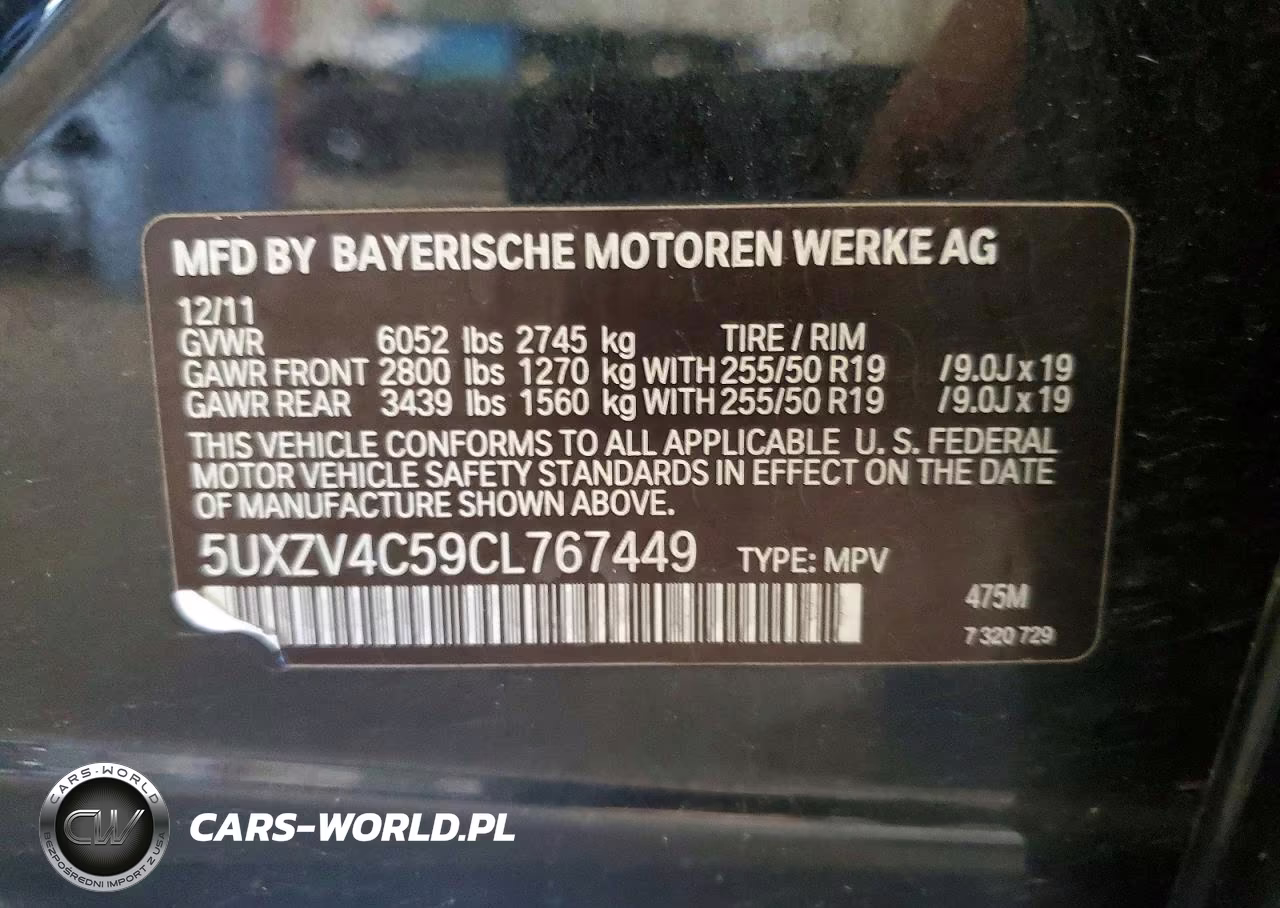 2012 BMW X5 xDrive35I VIN:5UXZV4C59CL767449 - 13