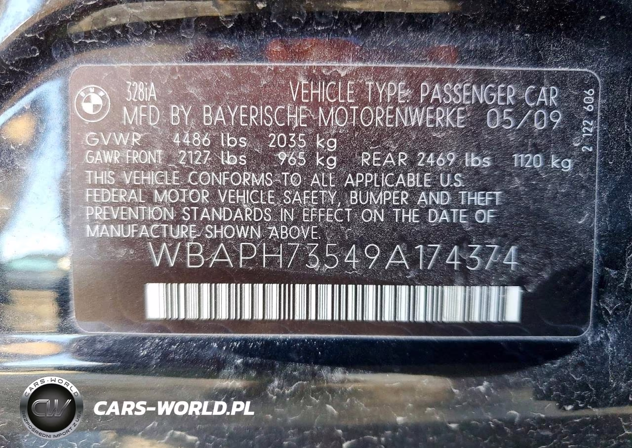 2009 BMW 328 I VIN:WBAPH73549A174374 - 12