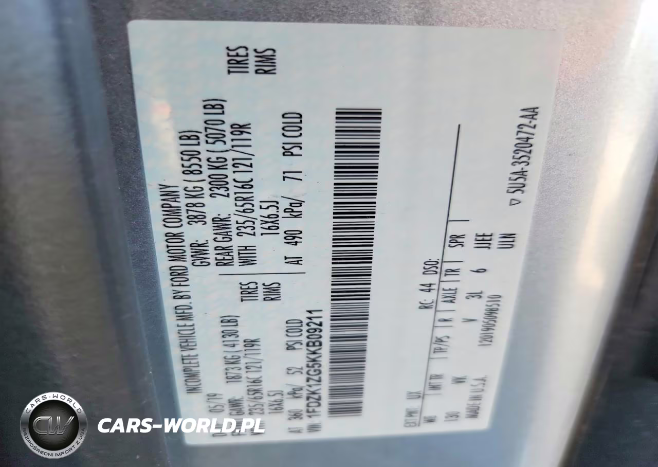 2019 Ford Transit T-150 VIN:1FDZK1ZG5KKB09211 - 13