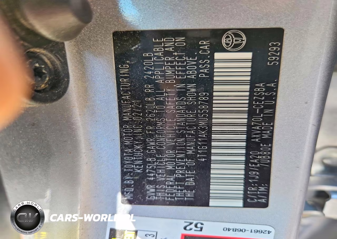 2021 Toyota Camry Se VIN:4T1G11AK3MU558789 - 12