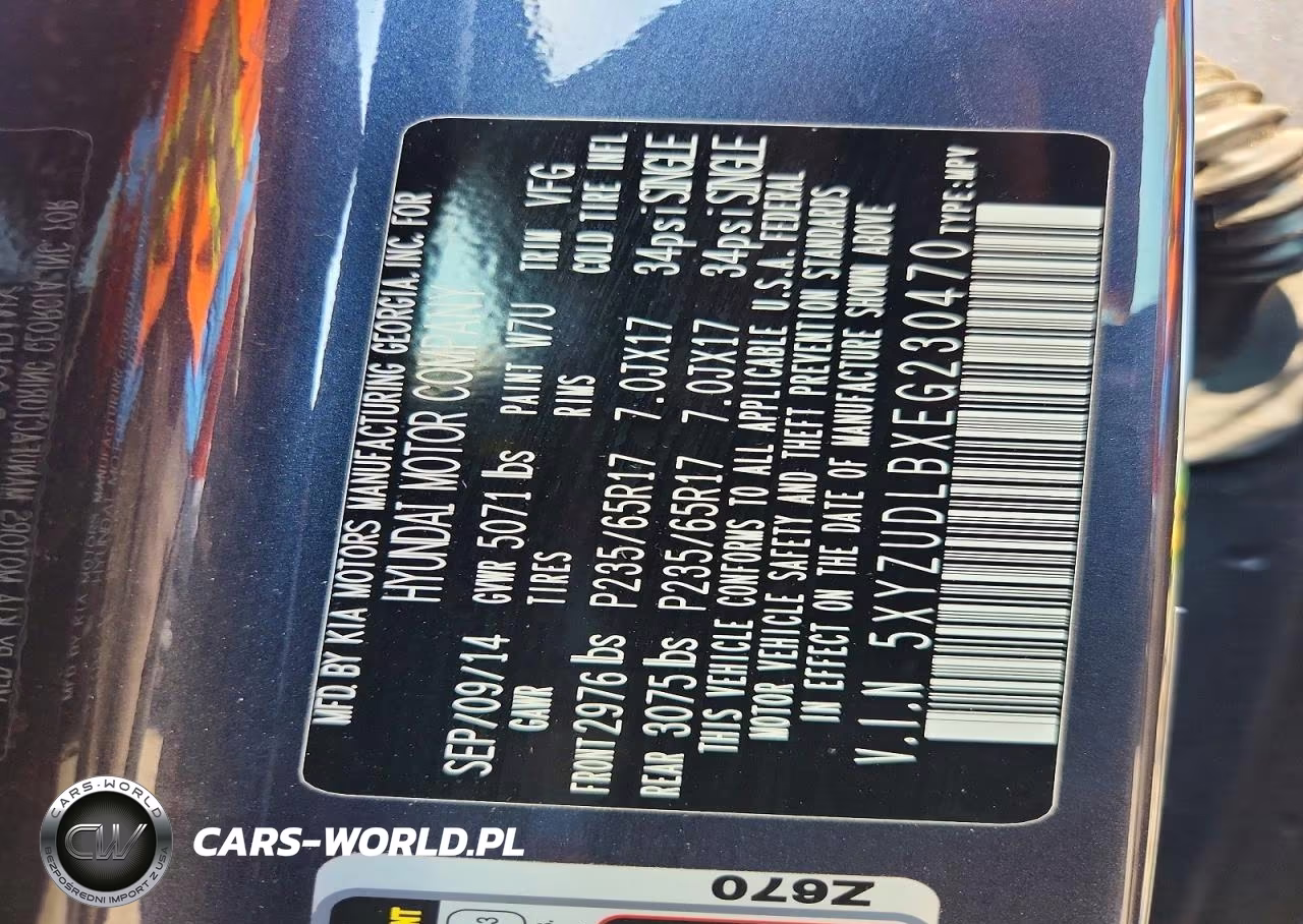 2014 Hyundai Santa Fe Sport 2.4L VIN:5XYZUDLBXEG230470 - 13