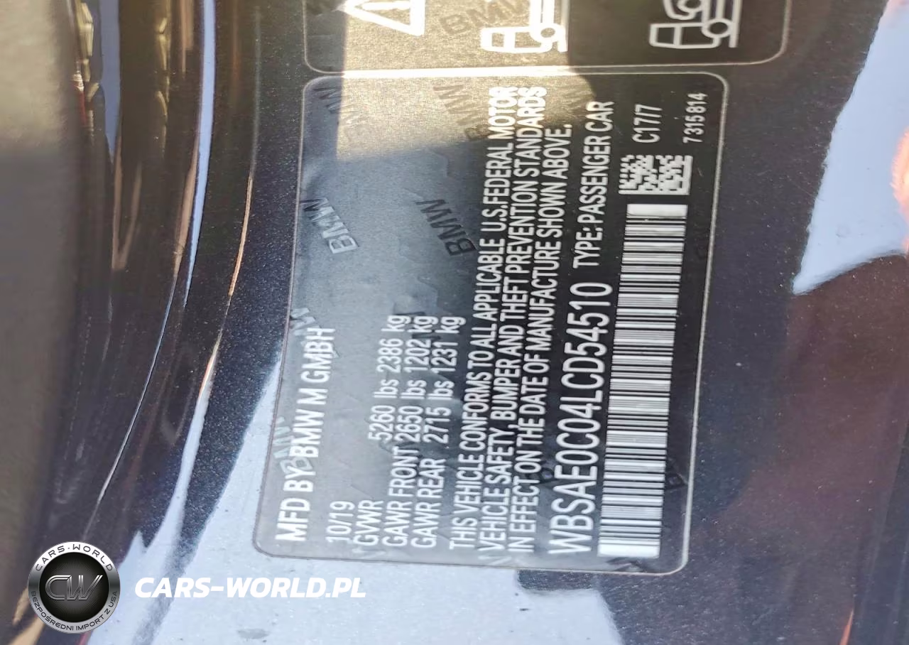 2020 BMW M8 VIN:WBSAE0C04LCD54510 - 12