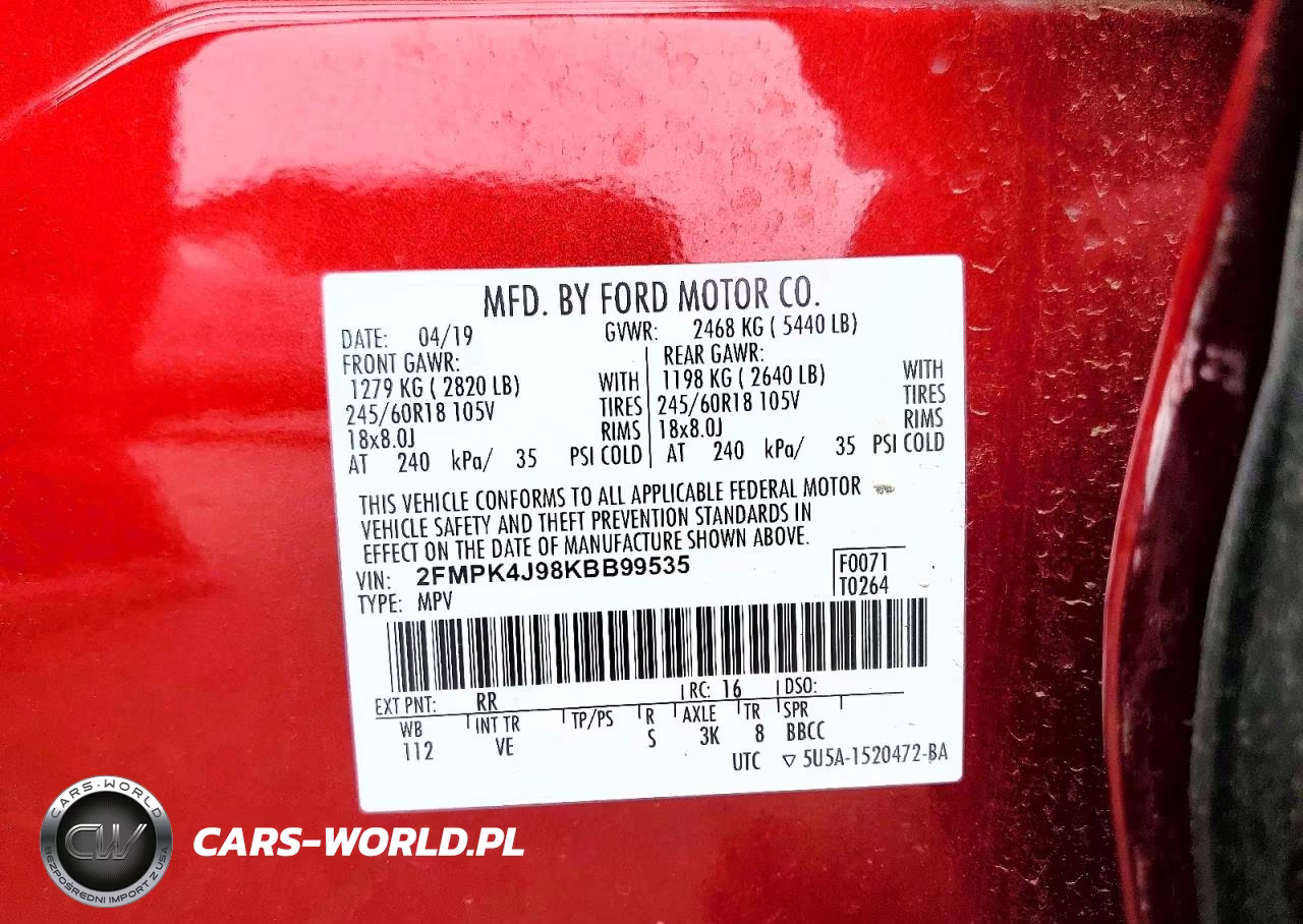 2019 Ford Edge Sel VIN:2FMPK4J98KBB99535 - 13