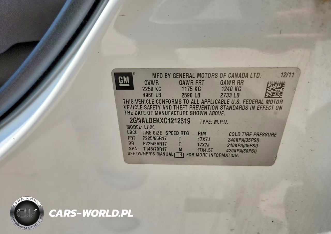 2012 Chevrolet Equinox Lt VIN:2GNALDEKXC1212319 - 13