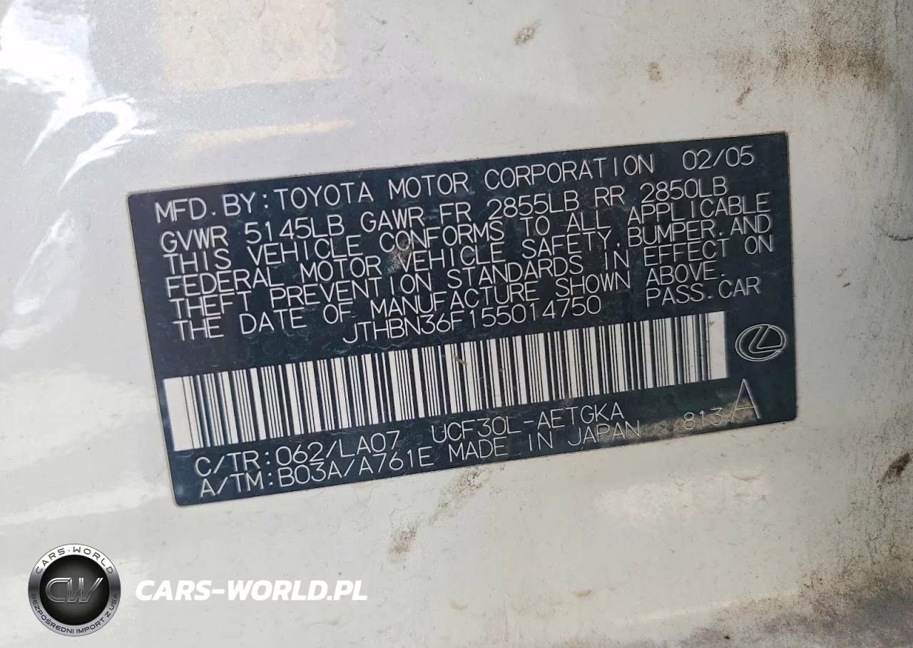 2005 Lexus Ls 430 VIN:JTHBN36F155014750 - 12