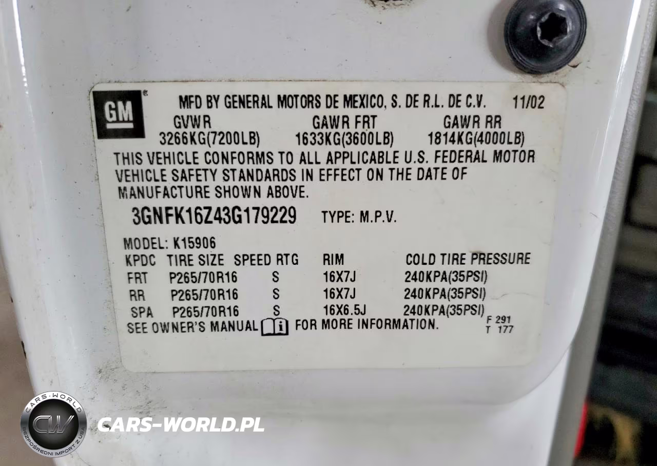 2003 Chevrolet Suburban K1500 VIN:3GNFK16Z43G179229 - 13