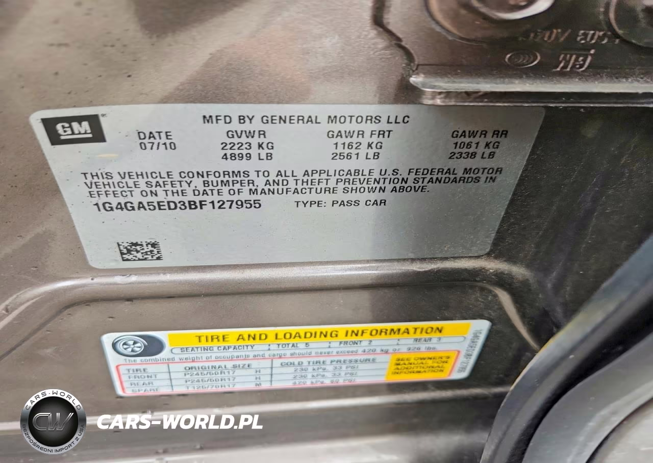 2011 Buick Lacrosse Cx VIN:1G4GA5ED3BF127955 - 13