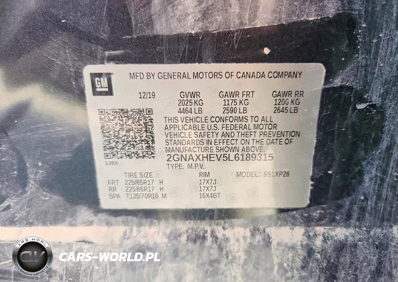 2020 Chevrolet Equinox Ls VIN:2GNAXHEV5L6189315 - 13
