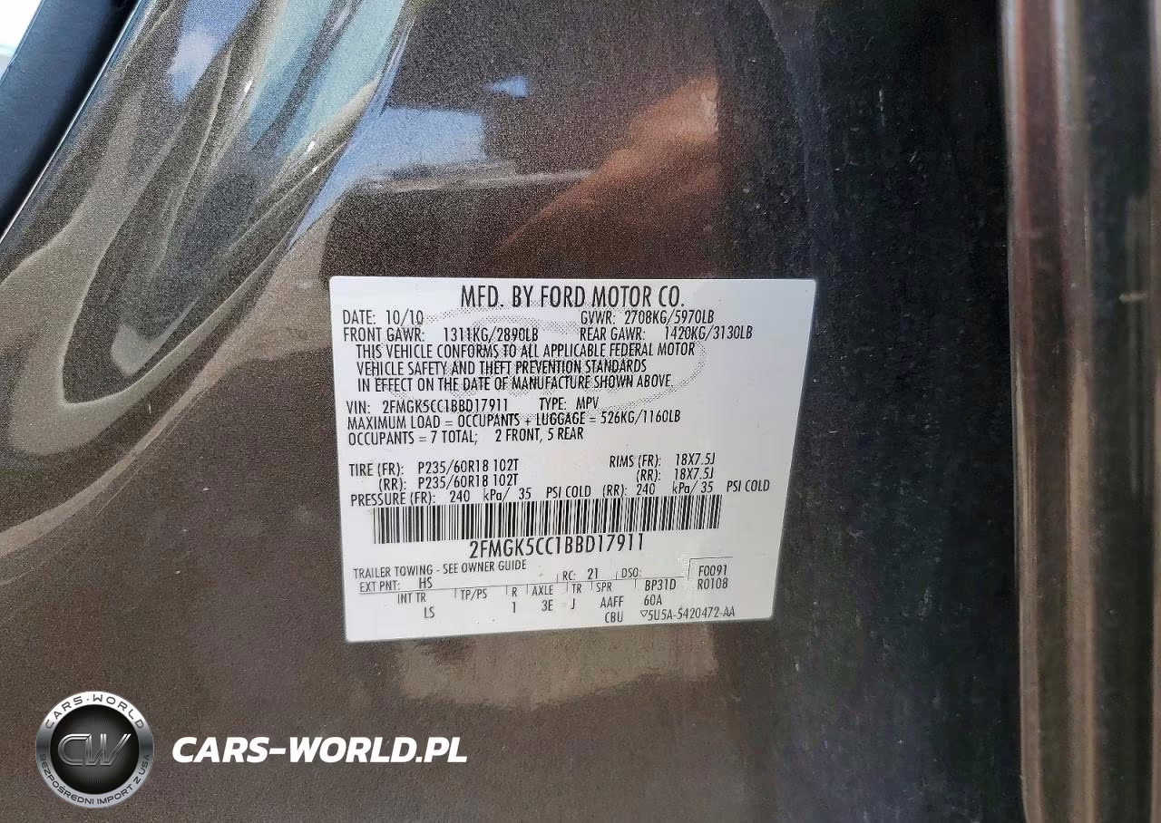 2011 Ford Flex Sel VIN:2FMGK5CC1BBD17911 - 13