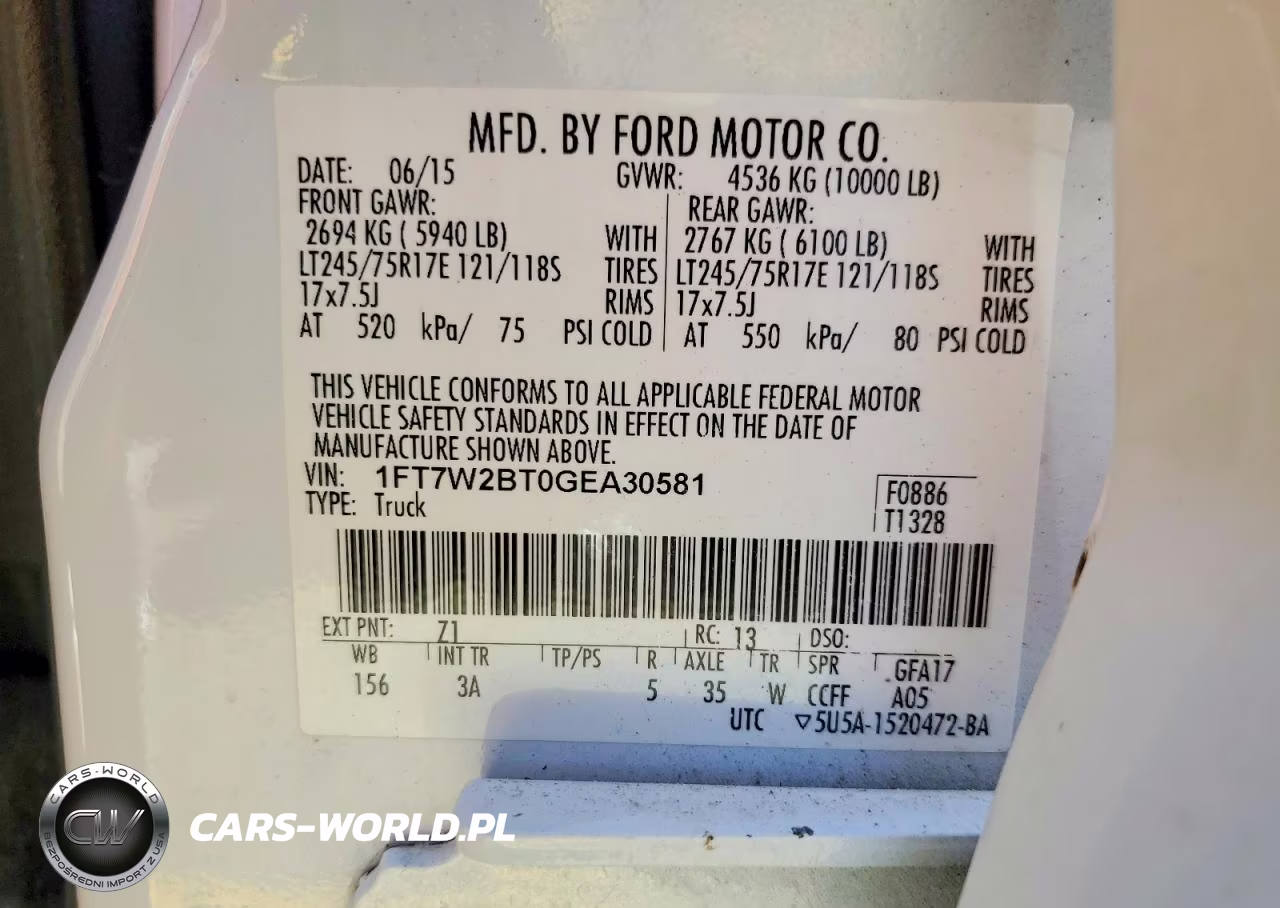 2016 Ford F250 Super Duty VIN:1FT7W2BT0GEA30581 - 12