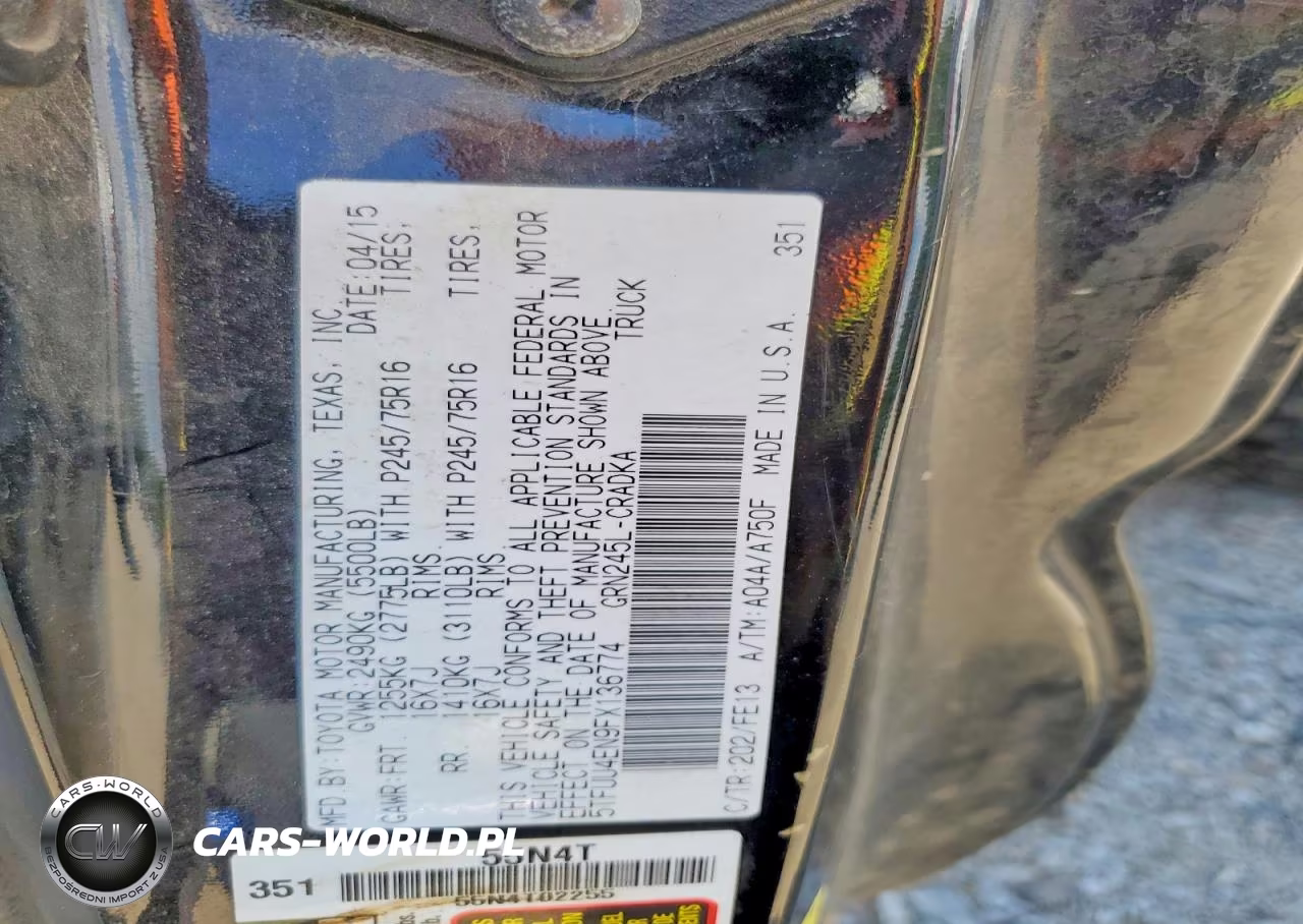 2015 Toyota Tacoma V6 VIN:5TFUU4EN9FX136774 - 12