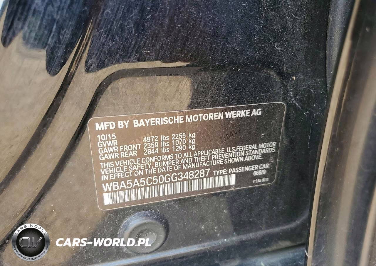 2016 BMW 528 I VIN:WBA5A5C50GG348287 - 12