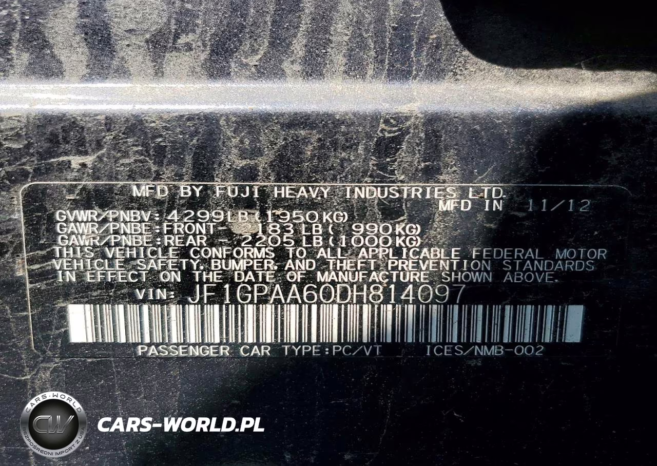 2013 Subaru Impreza VIN:JF1GPAA60DH814097 - 12