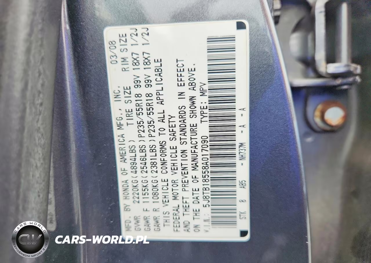 2008 Acura Rdx Technology VIN:5J8TB18558A017090 - 13