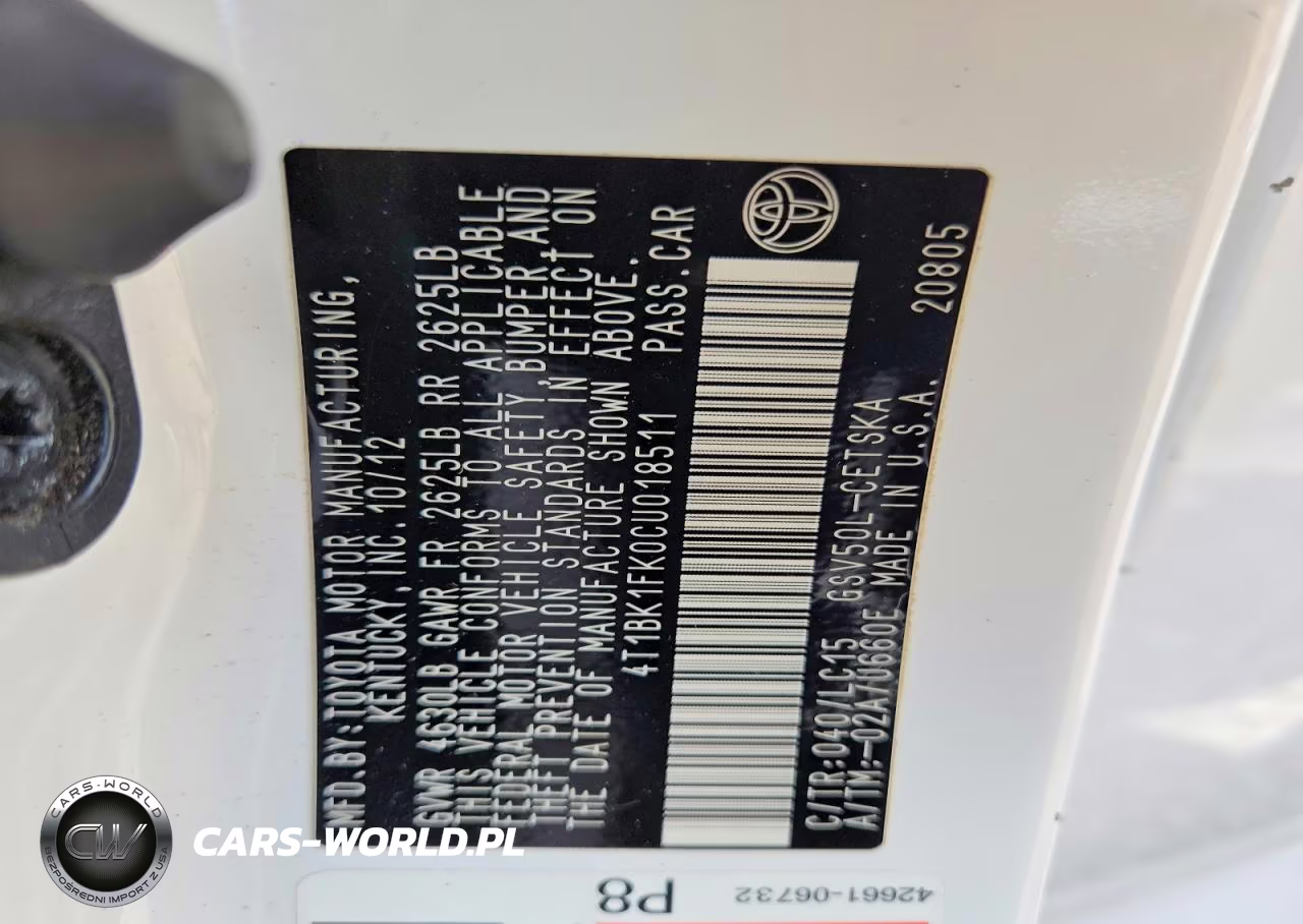 2012 Toyota Camry Se V6 VIN:4T1BK1FK0CU018511 - 12