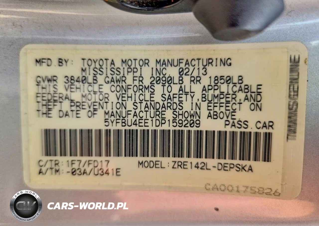 2013 Toyota Corolla S VIN:5YFBU4EE1DP159209 - 12
