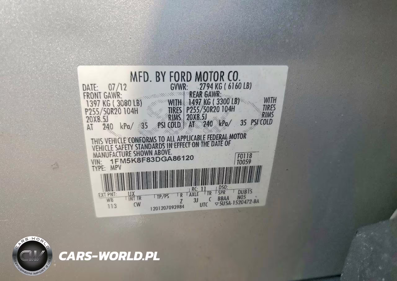 2013 Ford Explorer Limited VIN:1FM5K8F83DGA86120 - 13