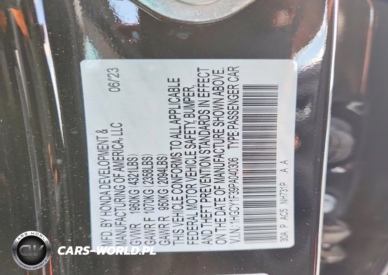 2023 Honda Accord Ex VIN:1HGCY1F39PA040306 - 12