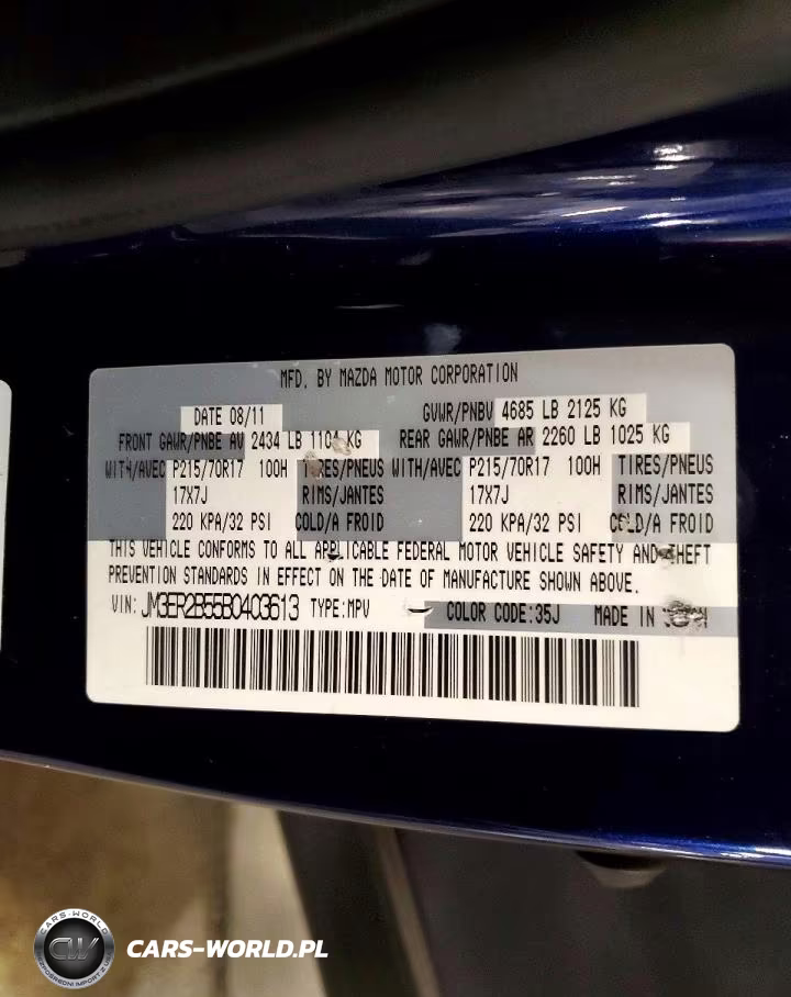 2011 Mazda Cx-7 VIN:JM3ER2B55B0403613 - 13