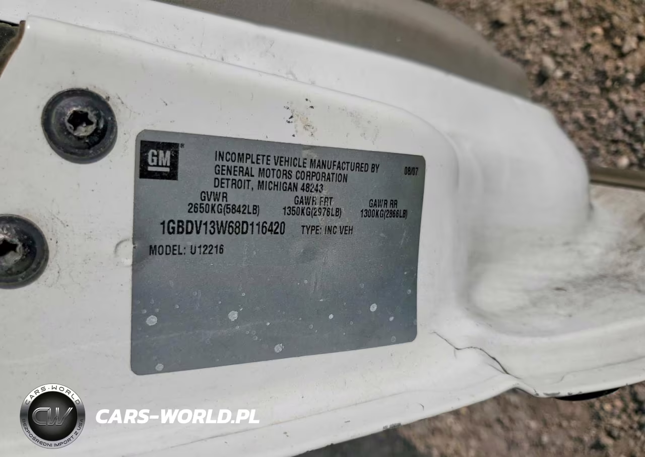 2008 Chevrolet Uplander Incomplete VIN:1GBDV13W68D116420 - 12