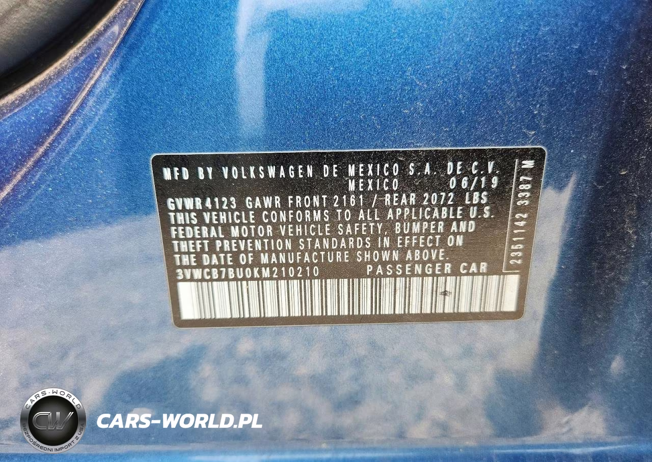 2019 Volkswagen Jetta S VIN:3VWCB7BU0KM210210 - 12