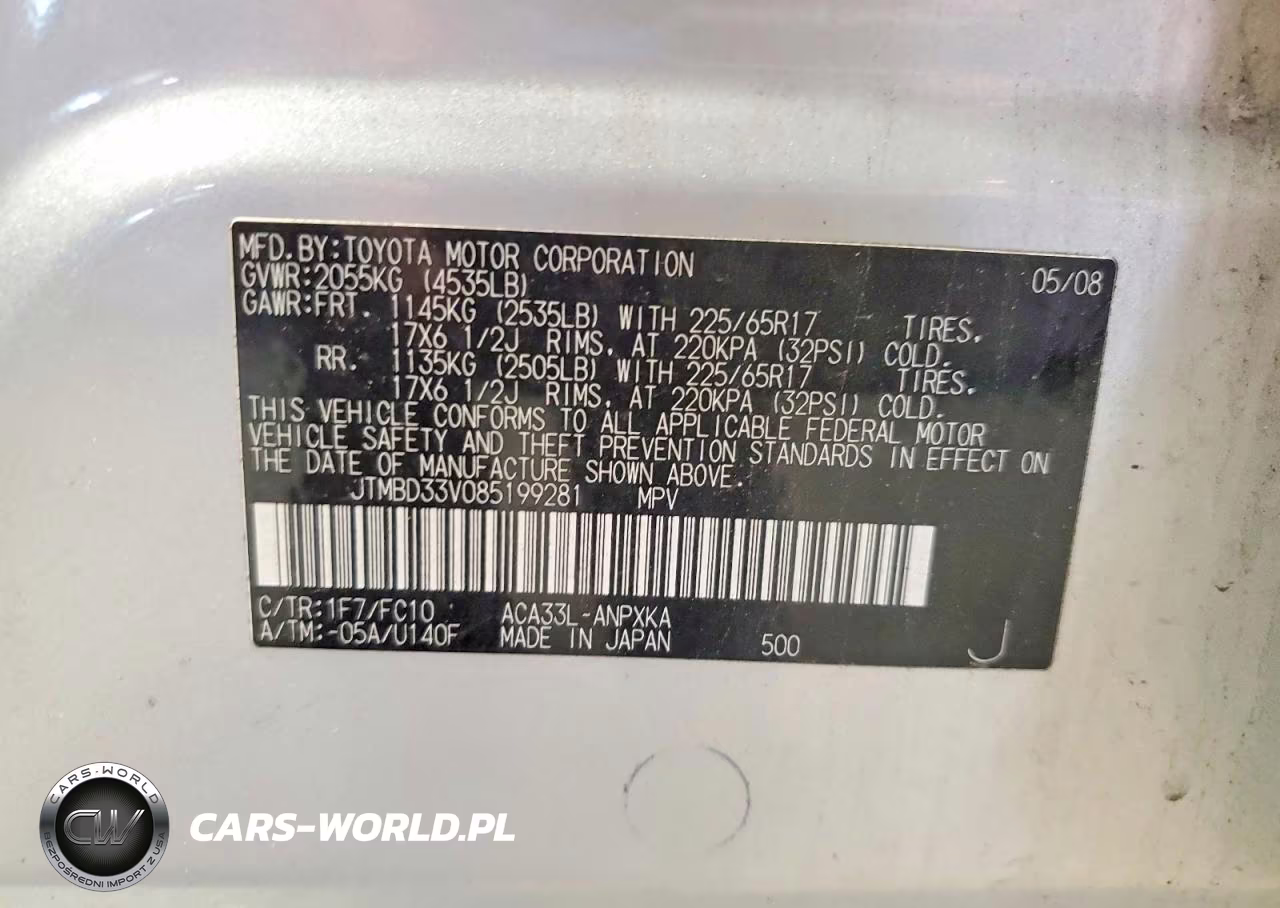 2008 Toyota Rav4 Base VIN:JTMBD33V085199281 - 13