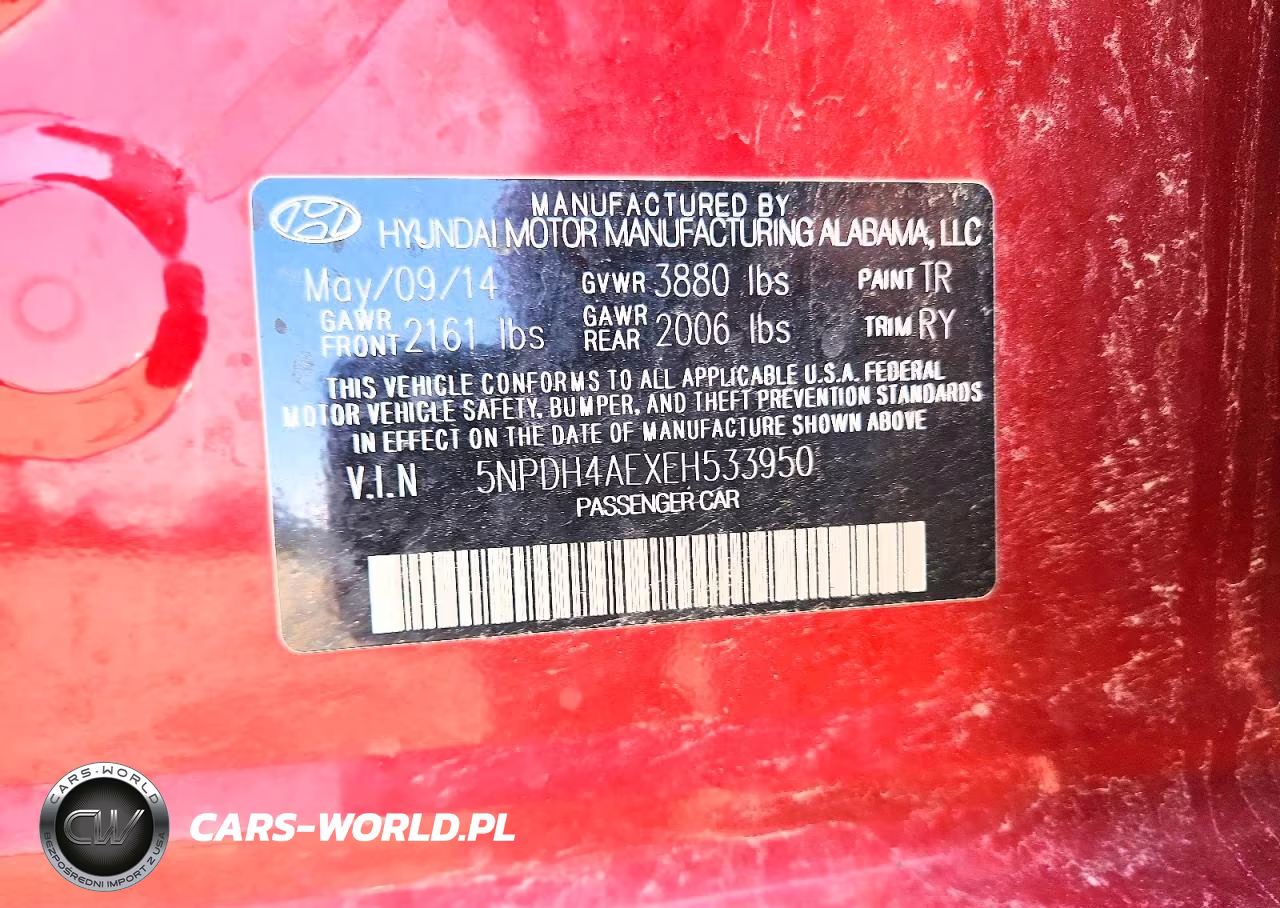 2014 Hyundai Elantra Limited VIN:5NPDH4AEXEH533950 - 12