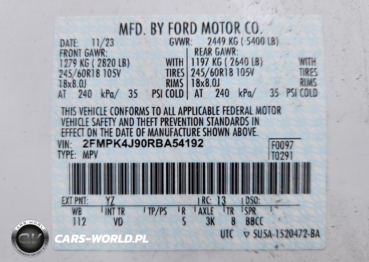 2024 Ford Edge Sel VIN:2FMPK4J90RBA54192 - 12