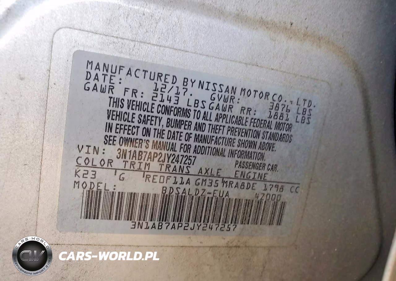 2018 Nissan Sentra Sv VIN:3N1AB7AP2JY247257 - 12