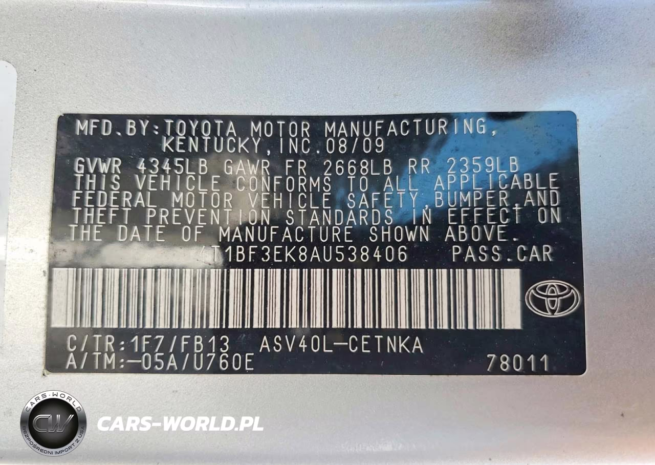 2010 Toyota Camry Le VIN:4T1BF3EK8AU538406 - 13