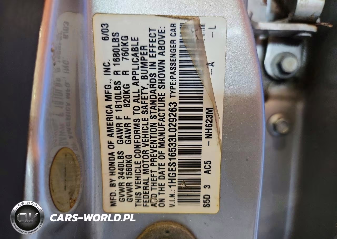 2003 Honda Civic VIN:1HGES16533L029263 - 12