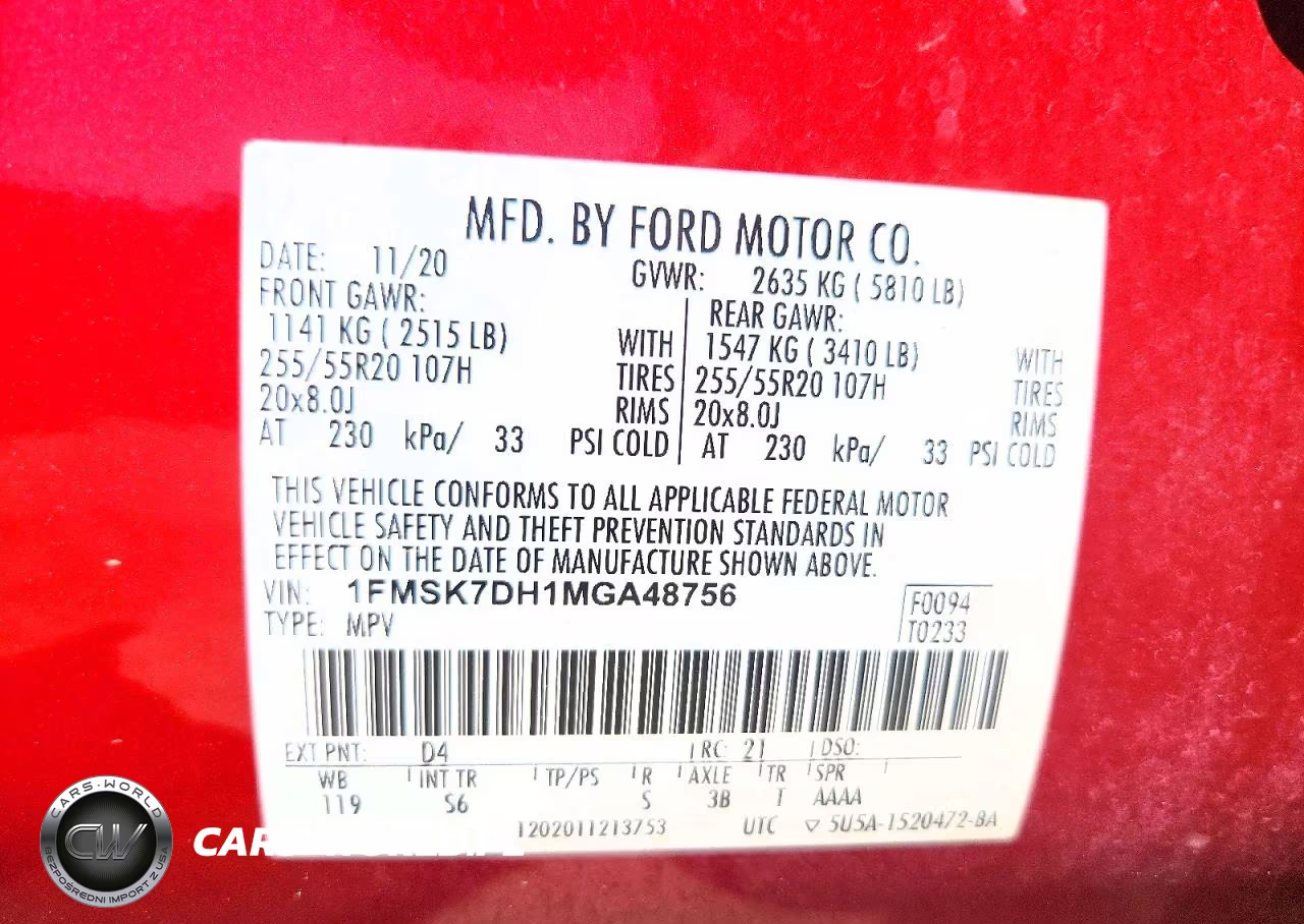 2021 Ford Explorer Xlt VIN:1FMSK7DH1MGA48756 - 13