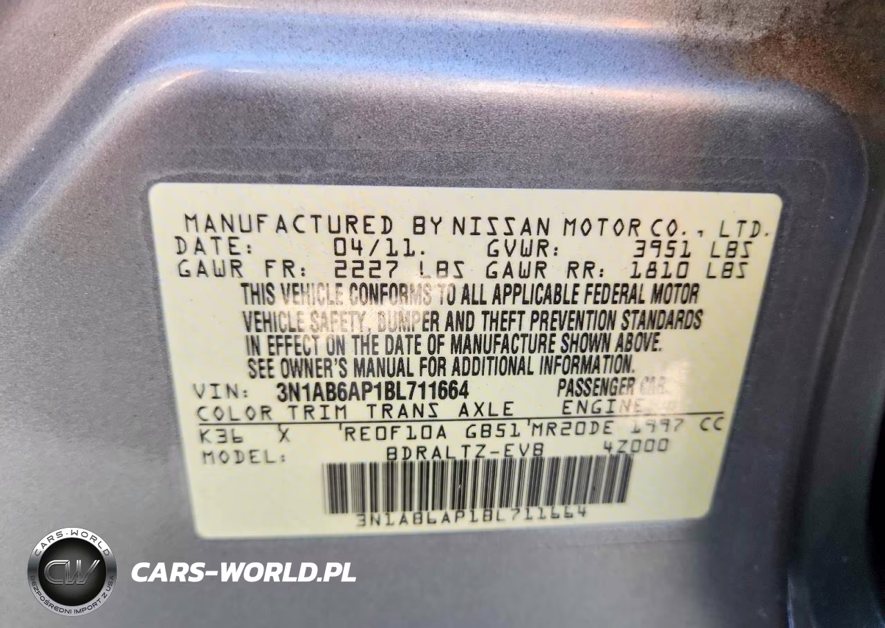2011 Nissan Sentra 2.0 VIN:3N1AB6AP1BL711664 - 12