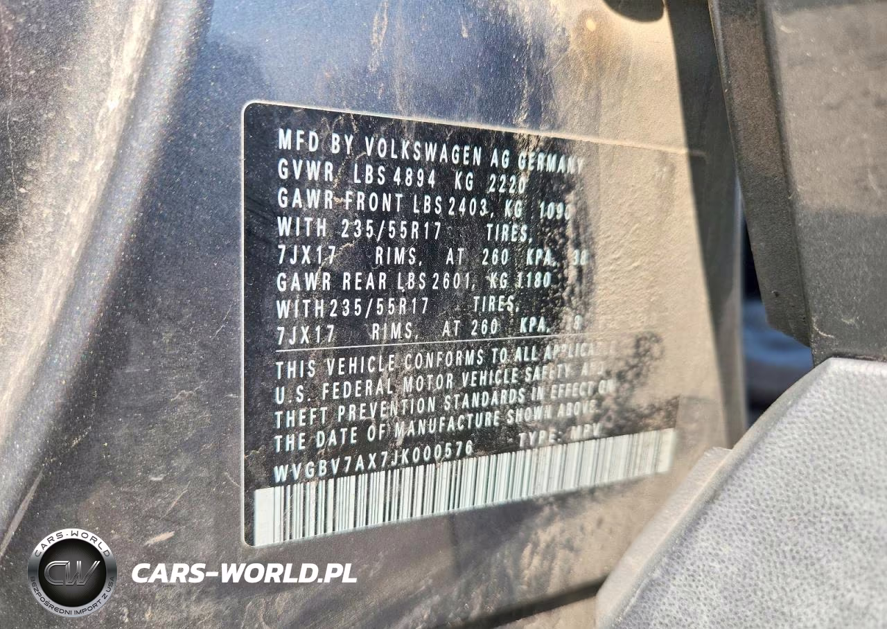 2018 Volkswagen Tiguan Limited VIN:WVGBV7AX7JK000576 - 13