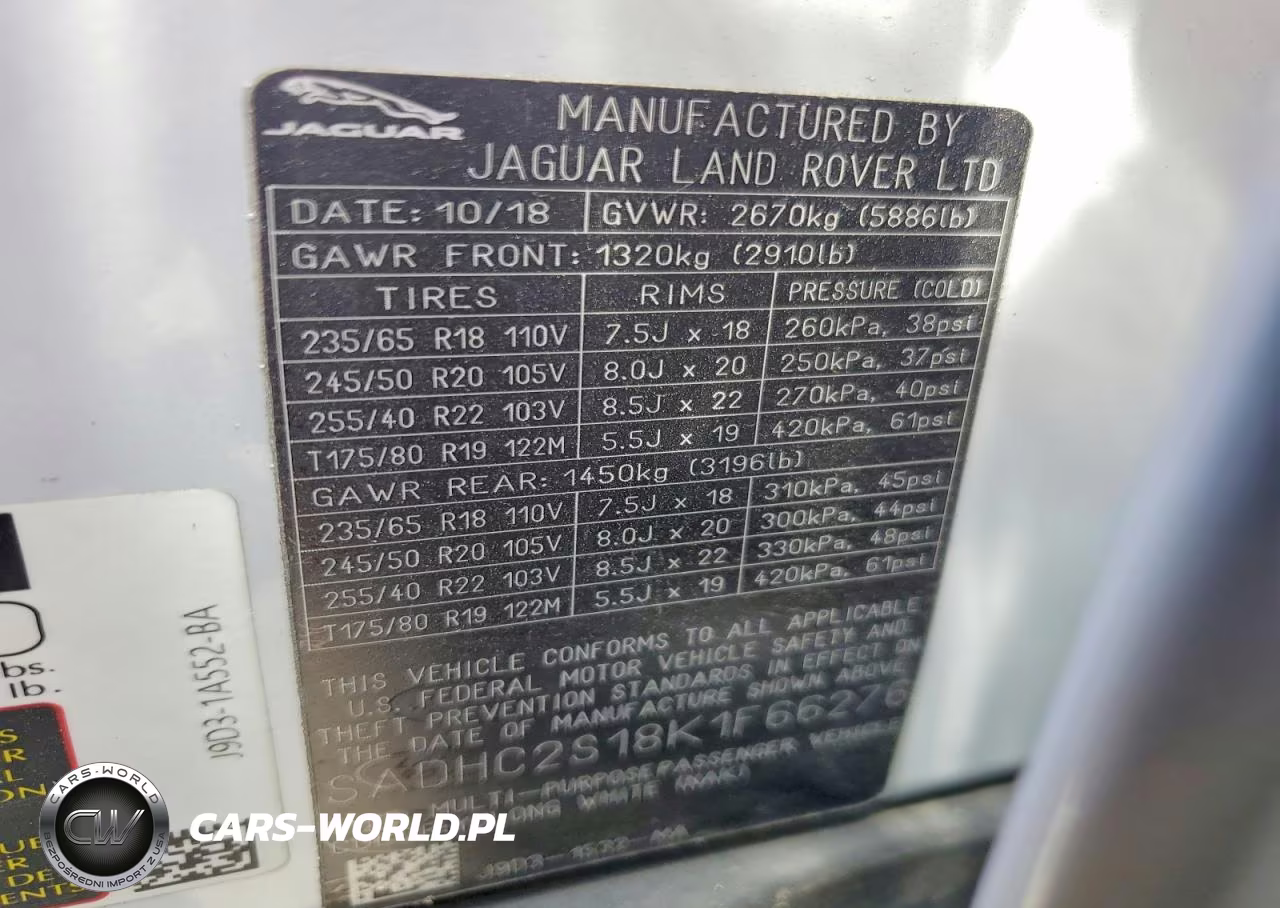 2019 Jaguar I-Pace Se VIN:SADHC2S18K1F66276 - 13